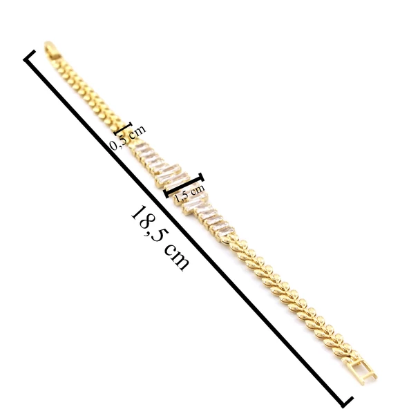 Su Yolu Bileklik Çelik Altın Kaplama Zincir Model BLK-1042 - Resim 4