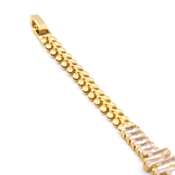 Su Yolu Bileklik Çelik Altın Kaplama Zincir Model BLK-1042 - Resim 7