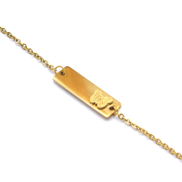 Altın Kaplama Kelebek Model Unisex Bileklik BLK-1016 - Resim 5