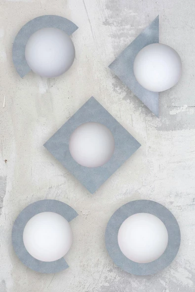 D-light Yarım Dünya Aplik Gri - 2