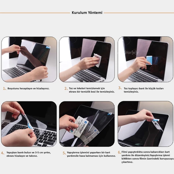 Ekran Koruyucu Macbook Air M2-M3-M4 15 inç Parlak Anti Scratch (15.3” Air) A2941 A3114 A3241 Uyumlu - 6
