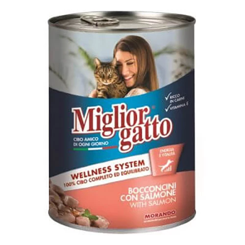Miglior Gatto Somon Balıklı Yetişkin Kedi Konservesi 6 Adet 405 Gr