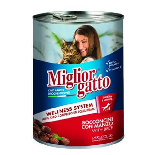 Miglior Gatto Biftekli Yetişkin Kedi Konservesi 12 Adet 405 Gr