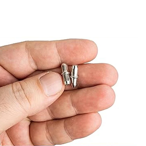 Metal Halkalı Raf Pimi Cam Ahşap Metal Raf Tutucu Çivisi Mobilya Dolap Pimi (100 Adet) - 4