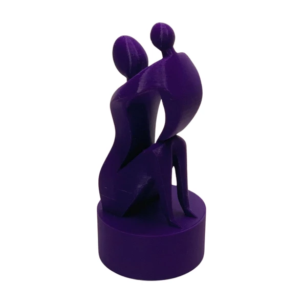 3D Anne ve Çocuk Figür - Mor - 2