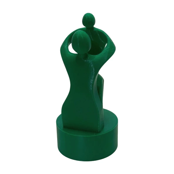 3D Anne ve Çocuk Figür - Yeşil - 4