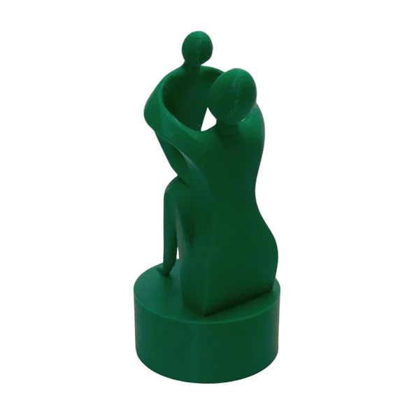 3D Anne ve Çocuk Figür - Yeşil - 2