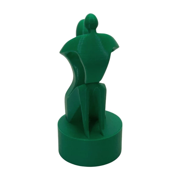 3D Anne ve Çocuk Figür - Yeşil - 3