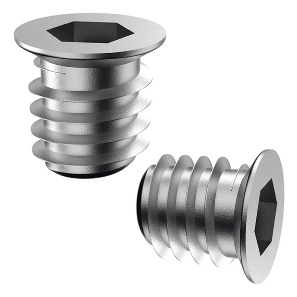 Metal Düz Dişli Dübel Ahşap Dübeli M8 10x15 Diş Çinko Mobilya Bağlantı Ünite Birleştirme (50 ADET) - 5