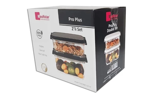 Moonstar proplus double ikili saklama kabı hava sızdırmaz200ML+1400ML-PRO-233 - 6