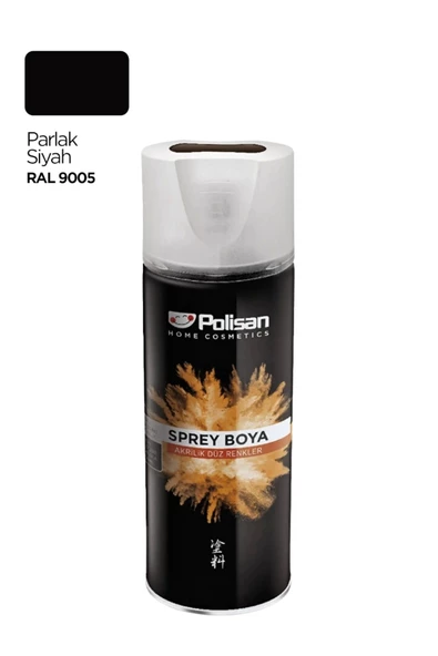 Polisan Akrilik Sprey Boya Parlak Siyah 400 ml (RAL-9005) P8366 - 2