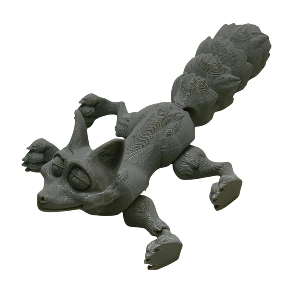 3D Hareketli Tilki Oyuncak - Gri - Resim 5