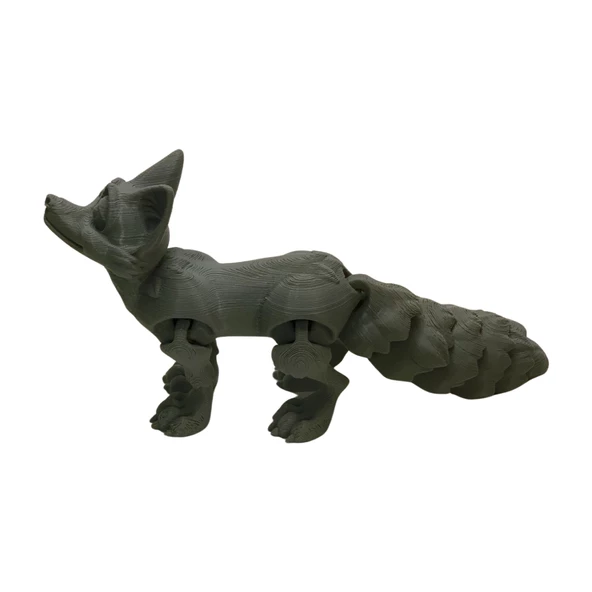 3D Hareketli Tilki Oyuncak - Gri - Resim 4