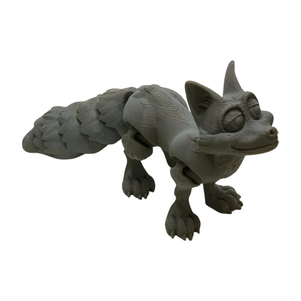 3D Hareketli Tilki Oyuncak - Gri - Resim 7