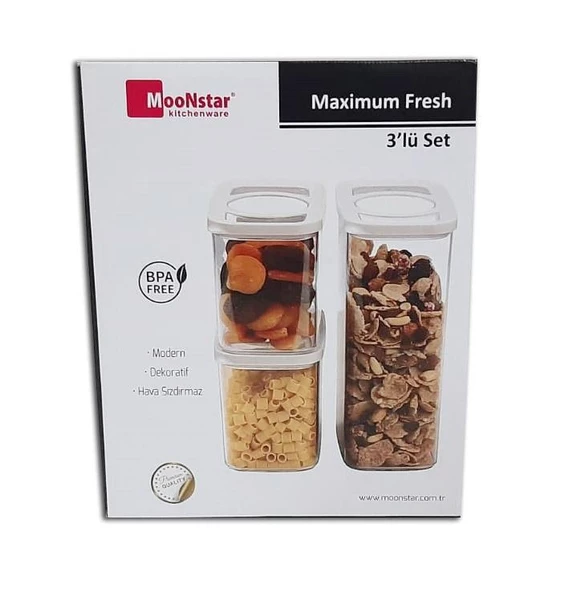 Moonstar maximum fresh üçlü saklama kabı hava sızdırmaz-MAX-SET2 - 2