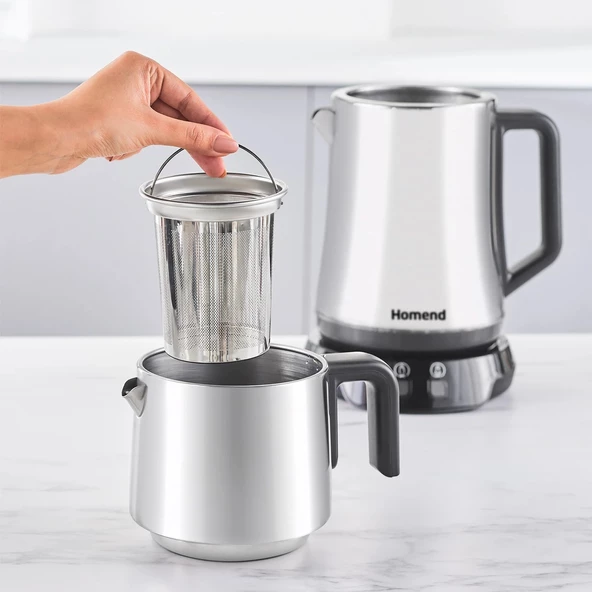 Homend Royaltea Elegant 1776H Parlak Inox Çay Makinesi - 4