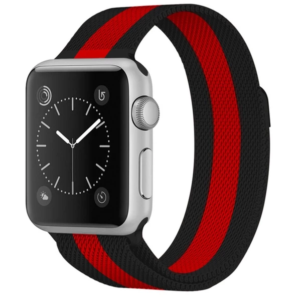 Cda Store Apple Watc 42-44-45-49 mm Uyumlu Çift renk Metal Mıknatıslı Kordon