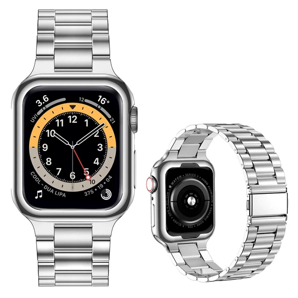 Cda Store Apple Watc 42-44-45-49 mm Uyumlu Metal Kordon Kolaylıkla her ölçüye uygun ayarlanabilir