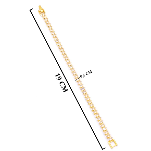 Su Yolu Bileklik Çelik Altın Kaplama BLK-439 - Resim 7