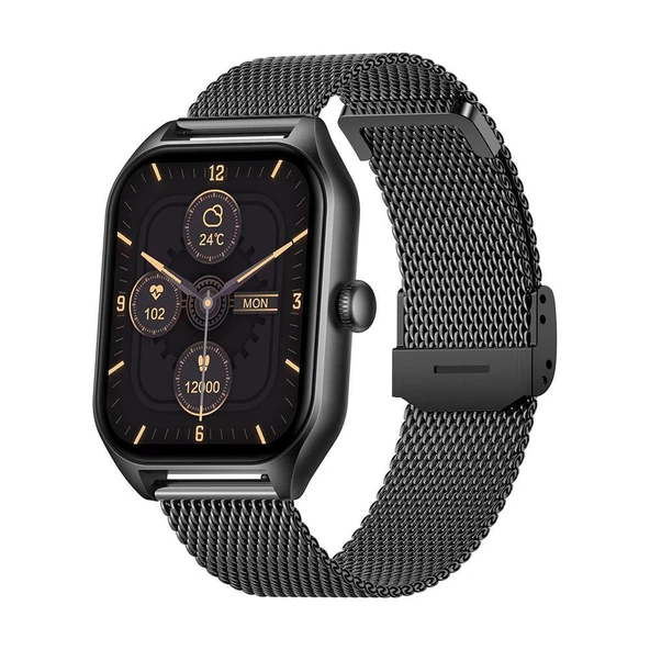 Akıllı Saat Classic Black 42mm - Çoklu Fonksiyonlu Kare Tasarım - Resim 2