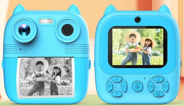 Anlık Termal Yazıcılı Dijital Çocuk Kamerası 2.0 Inç Hd 1080P Instant Photo Printer Camera - Resim 2