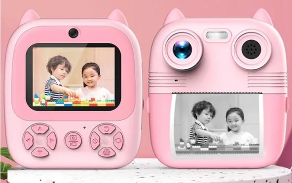 Anlık Termal Yazıcılı Dijital Çocuk Kamerası 2.0 Inç Hd 1080P Instant Photo Printer Camera - Resim 3