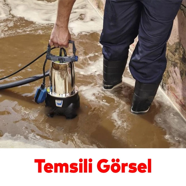 Kirli Su Pompası 0.55 kW Alüminyum Gövdeli Dalgıç Tip Rainpump 0.7 HP Monofaze Atık Su Logar Lağım - 2