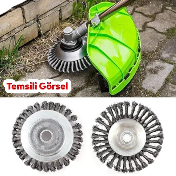 Kaldırım Temizleme Aparatı Yol Taş Duvar Beton Çıkmış Otları Süpürme Metal Motorlu Tırpan Misinası - 4