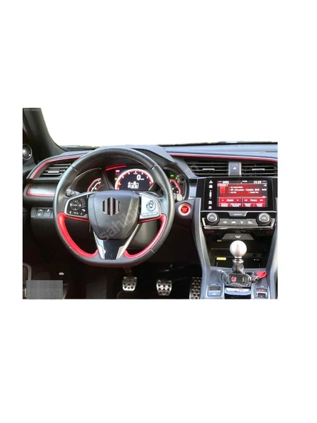 Honda Civic Uyumlu Kırmızı Airbag Kapağı - Resim 4
