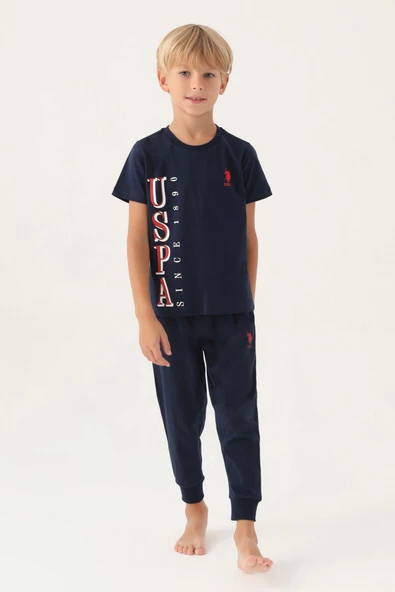 U.S. Polo Assn. 1717 Graphic Erkek Çocuk Pijama Takımı