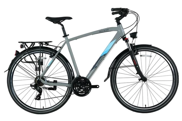 BİSAN TRX 8100 CITY ERKEK ŞEHİR BİSİKLETİ 56CM V 28 JANT 21 VİTES AÇIK METAL GRİ YEŞİL BEYAZ