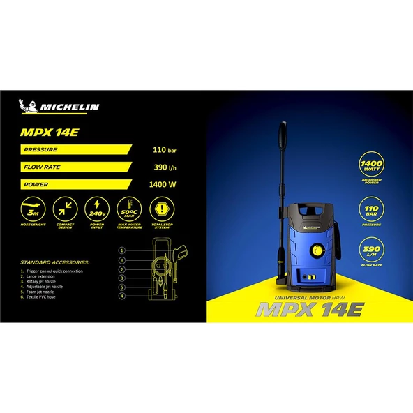 Michelin Mpx14e 1400Watt 110Bar Basınçlı Yıkama - 11