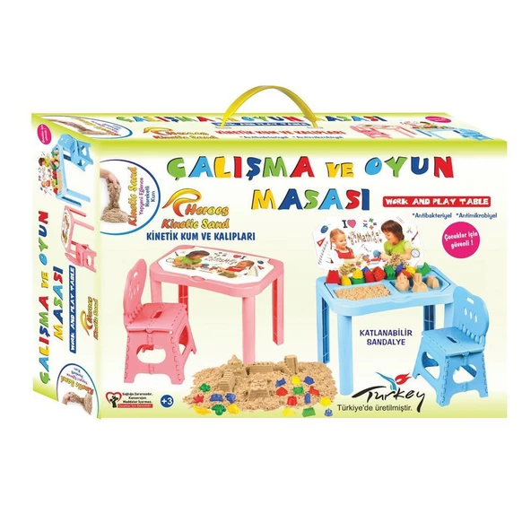 Heroes Kinetik Kumlu Oyun ve Çalışma Masası Katlanabilir Sandalyeli Set - 3