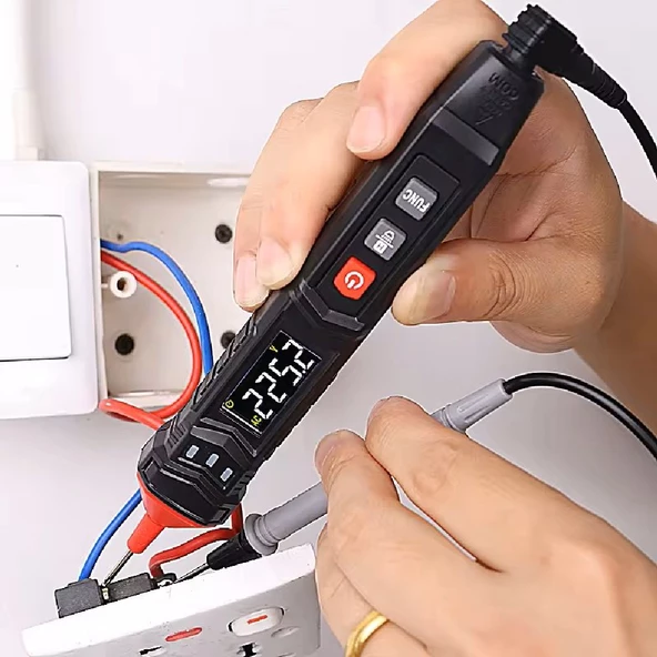 Mayilon HT121 Kalem Tip Akıllı Multimetre Işıklı ve Sesli Alarm Fenerli - 4
