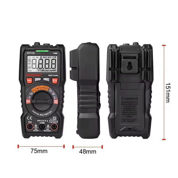 Mayilon HT113C Dijital Profesyonel Multimetre Ekran Aydınlatmalı Auto Range 600V 10A AC DC - 4