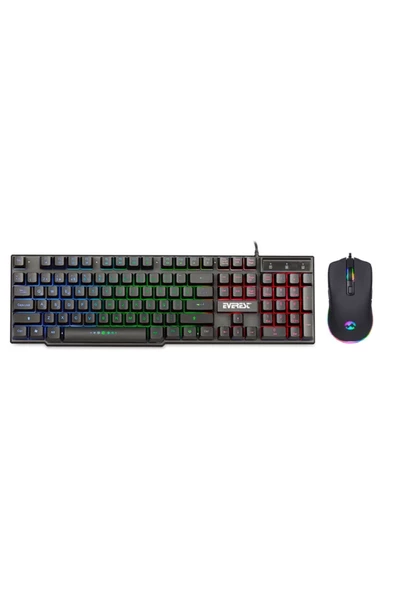 Everest Rampage X-lumos Gökkuşağı Aydınlatmalı Rgb 6400 Dpı Klavye Mouse Siyah