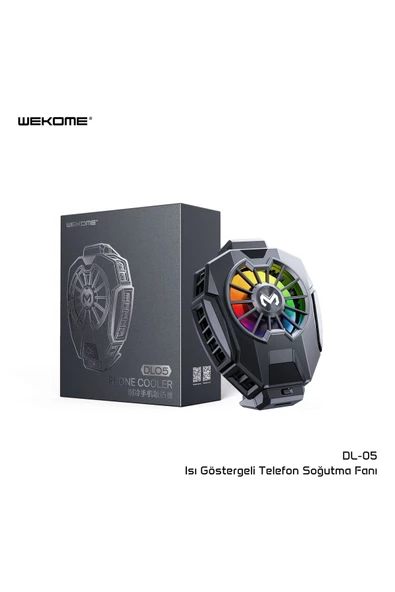 wekome DL-05  Turbo RGB Işıklı  İphone Samsung Uyumlu Isı Göstergeli Cep Telefonu Radyatörü Fan