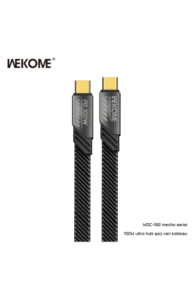 wekome Wdc-192 100w Type-c To Type-c Pd Hızlı Şarj Data Kablo 1 Metre Gri