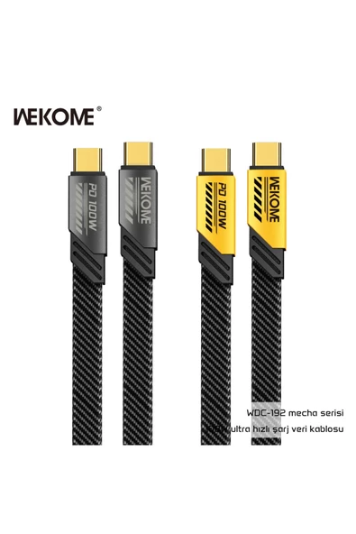 wekome Wdc-192 100w Type-c To Type-c Pd Hızlı Şarj Data Kablo 1 Metre Sarı - 3