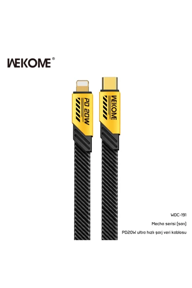 wekome Wdc-191 Type-c To Lightning Pd 20w Hızlı Şarj Data Kablo 1 Metre Sarı