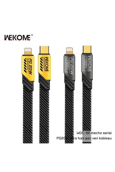 wekome Wdc-191 Type-c To Lightning Pd 20w Hızlı Şarj Data Kablo 1 Metre Sarı - 3