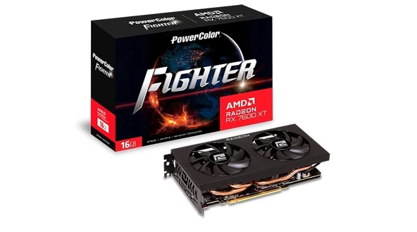 Powercolor Fighter RX 7600XT 16G-F 16GB GDDR6 128Bit DX12 Ekran Kartı