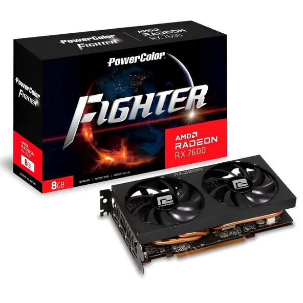 Powercolor Fighter RX 7600 8G-F 8GB GDDR6 128Bit DX12 Ekran Kartı