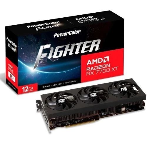 PowerColor Fıghter RX 7700XT 12G-F/OC 12GB GDDR6 192Bit DX12 Ekran Kartı