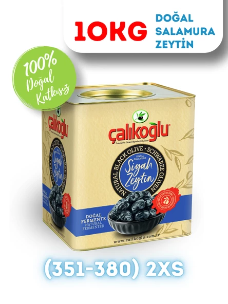 Çalıkoğlu Doğal Gemlik Salamura Siyah Zeytin 10 kg (351-380) 2XS