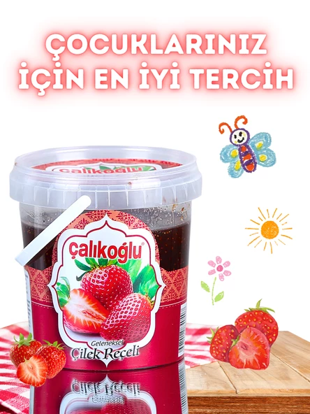 Çalıkoğlu Geleneksel Çilek Reçeli 800 gr (Kova) - 2