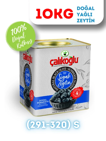 Çalıkoğlu Doğal Gemlik Özel Seçme Yağlı Siyah Zeytin 10 kg (291-320) S