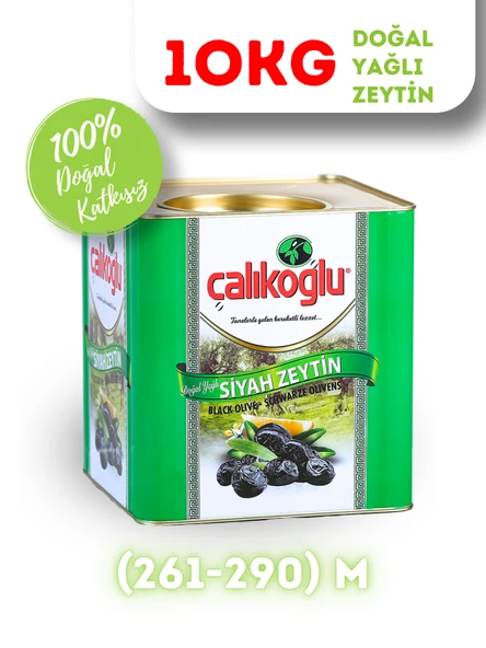 Çalıkoğlu Doğal Gemlik Özel Yağlı Siyah Zeytin 10 kg (261-290) M