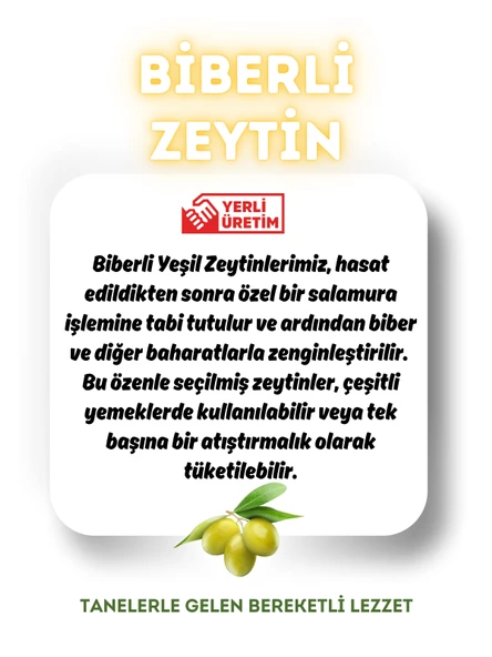 Çalıkoğlu Doğal Biberli Yeşil Zeytin 400 gr (181-200) - 3