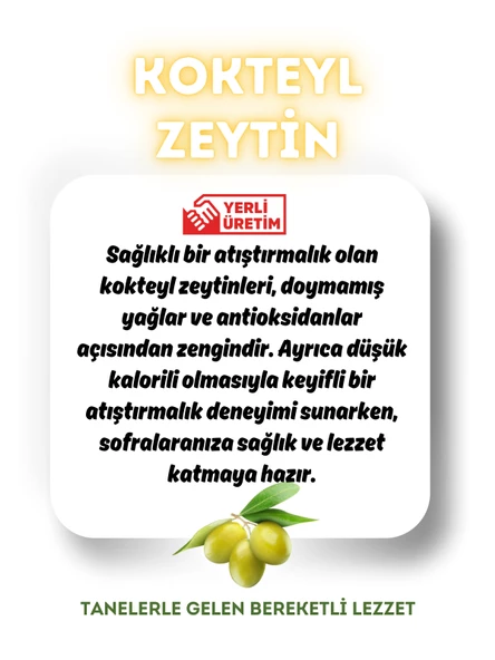Çalıkoğlu Doğal Kokteyl Yeşil Zeytin 215 gr (141-160) - 3